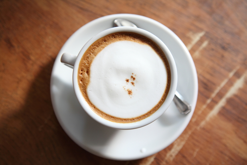 coffee on wood background
